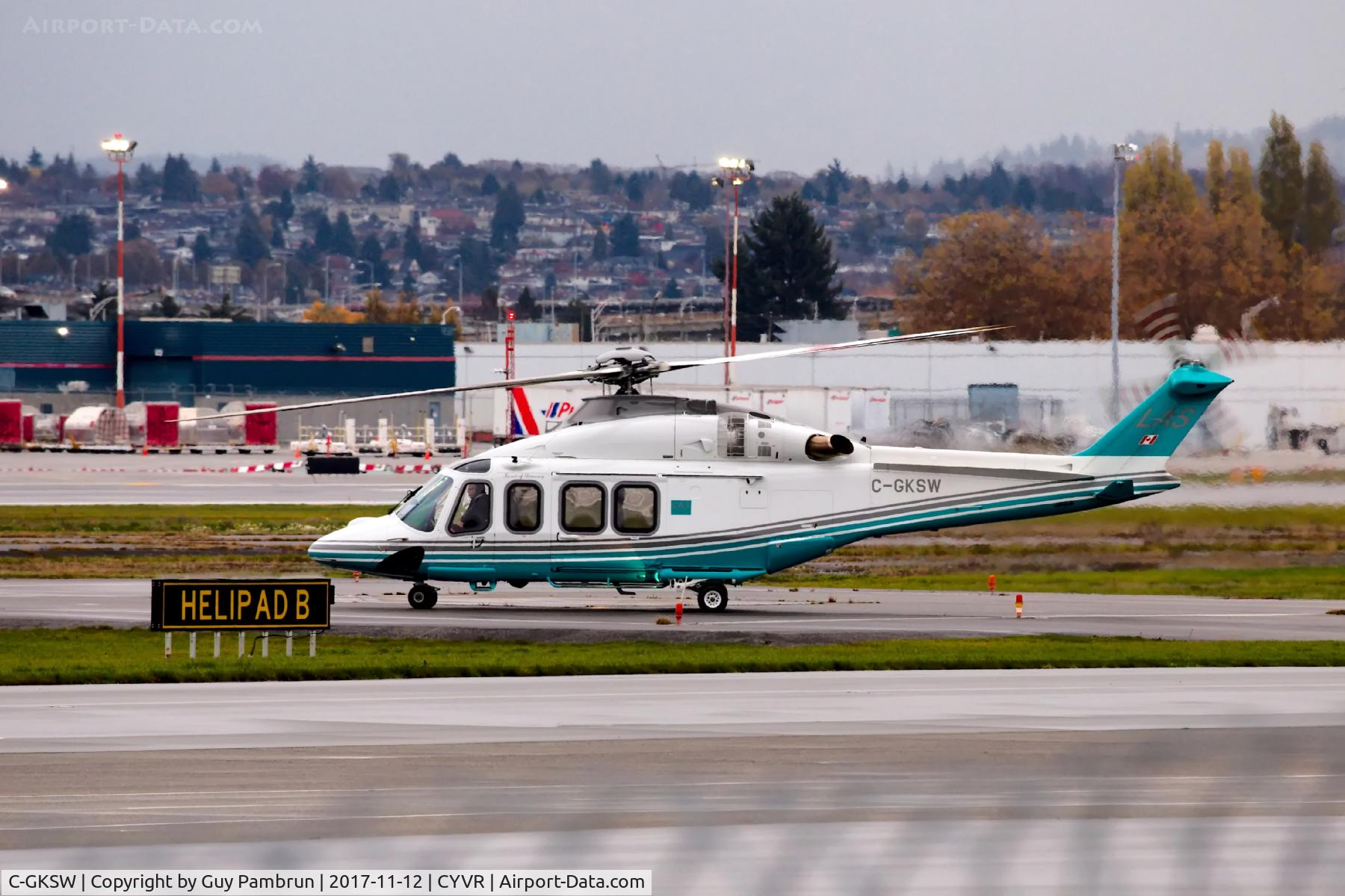 C-GKSW, 2010 AgustaWestland AW-139 C/N 31276, Departing