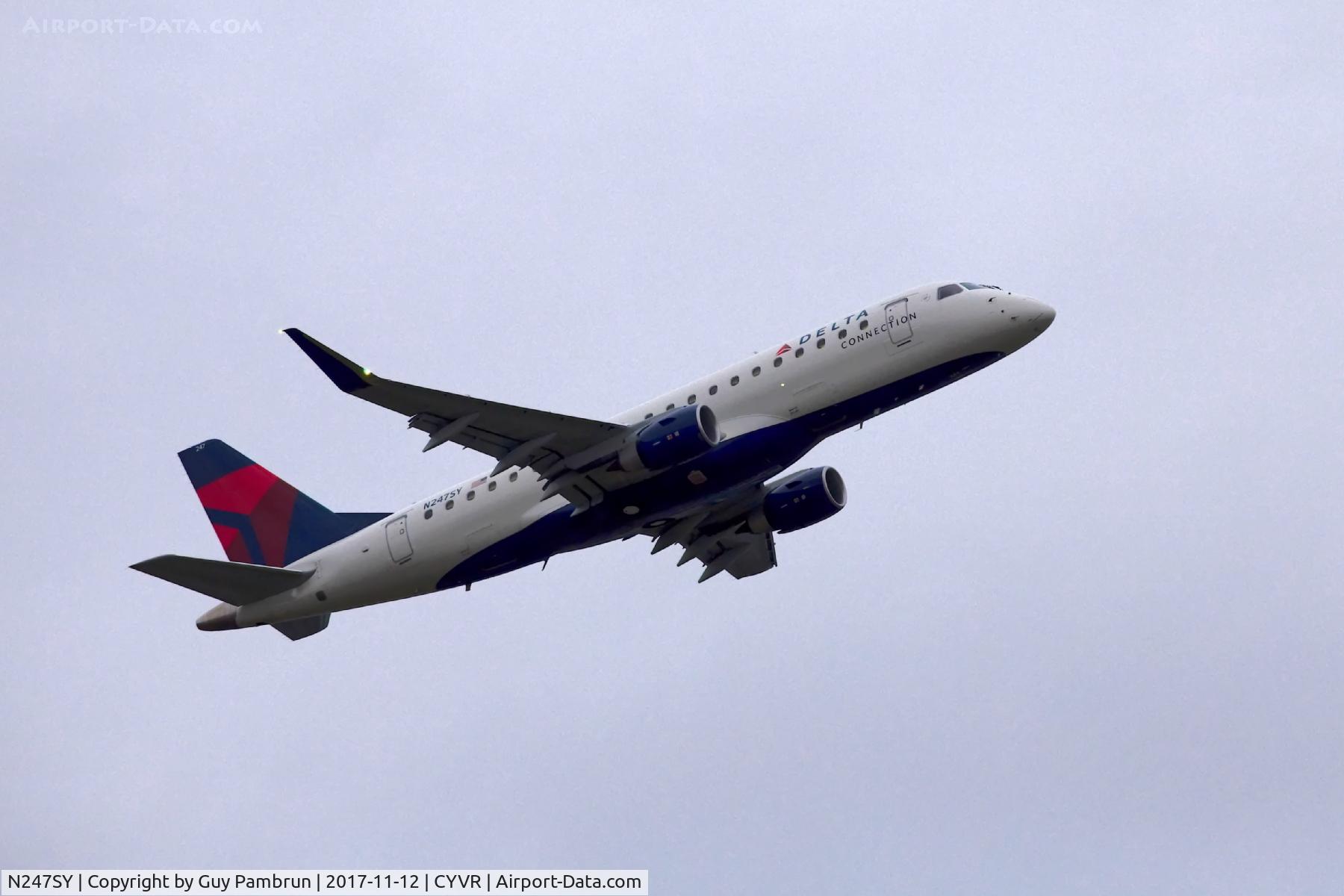 N247SY, 2016 Embraer 175LR (ERJ-170-200LR) C/N 17000608, Departing