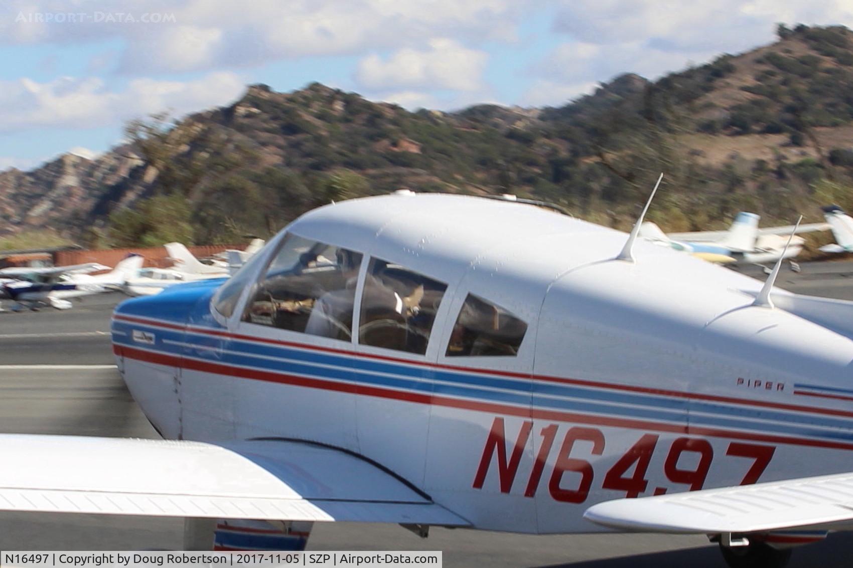 N16497, 1973 Piper PA-28-235 Cherokee Charger C/N 28-7310101, 1973 Piper PA-28-235 CHARGER, Lycoming O-540-D4B5 235 Hp, Young Eagles flight, taxi back