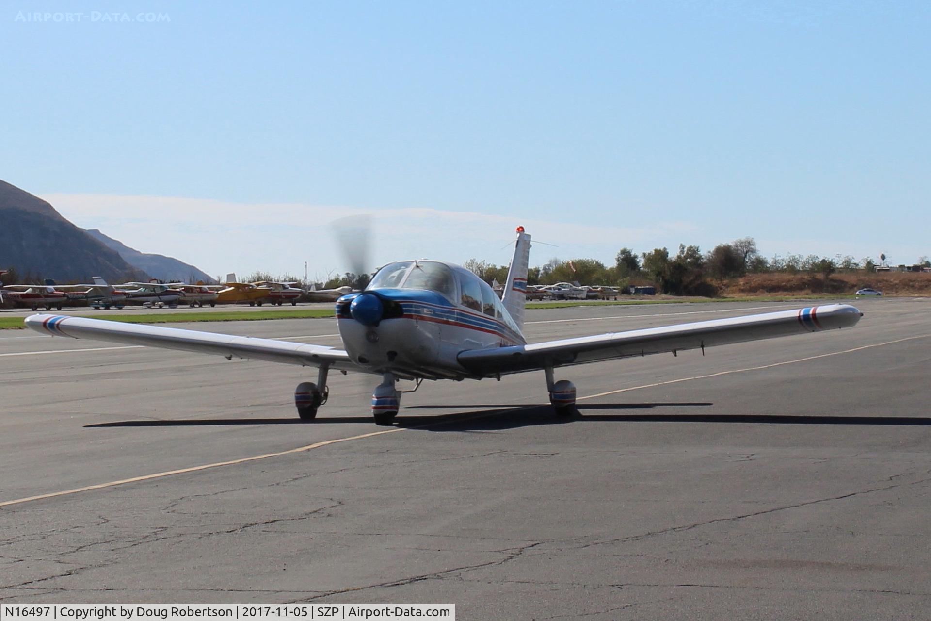 N16497, 1973 Piper PA-28-235 Cherokee Charger C/N 28-7310101, 1973 Piper PA-28-235 CHARGER, Lycoming O-540-D4B5 235 Hp, Young Eagles flight, taxi back after landing