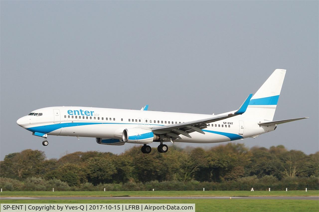 SP-ENT, 2000 Boeing 737-8AS C/N 29926, Boeing 737-8AS, On final rwy 25L, Brest-Bretagne airport (LFRB-BES)