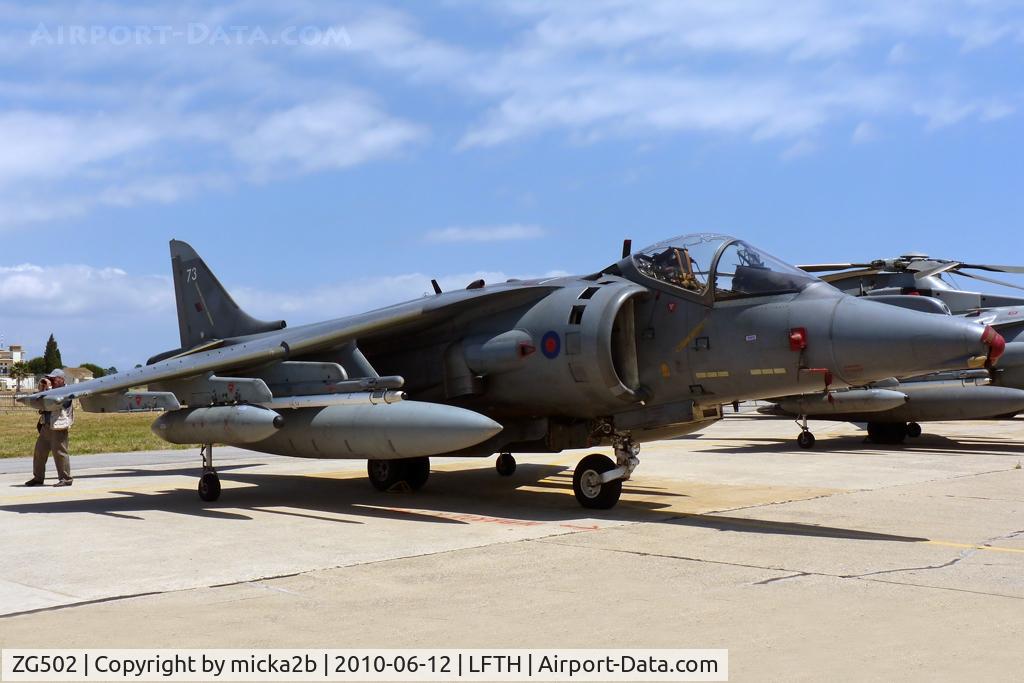ZG502, 1990 British Aerospace Harrier GR.7 C/N P73, Parked