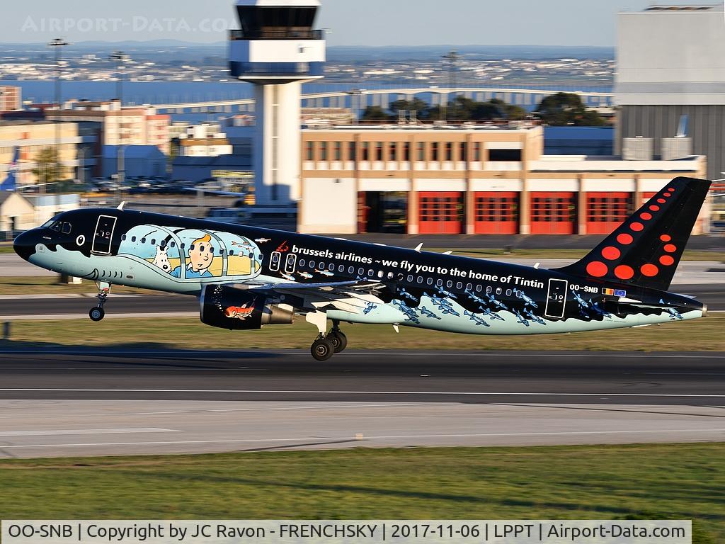 OO-SNB, 2001 Airbus A320-214 C/N 1493, Brussels Airlines (Tintin comics Livery) take off runway 03