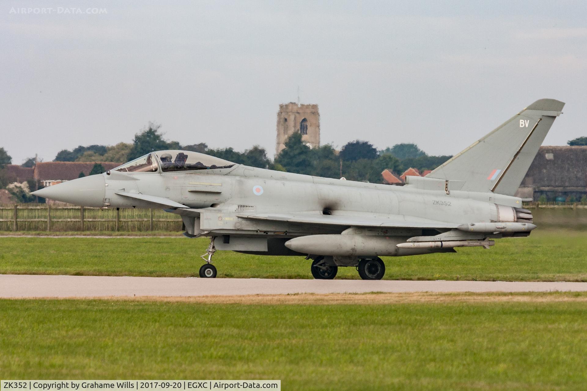 ZK352, 2013 Eurofighter EF-2000 Typhoon FGR4 C/N BS113/408, Eurofighter Typhoon FGR4 ZK352/BV 29 [Reserve] Sqd RAF, Coningsby 20/9/17