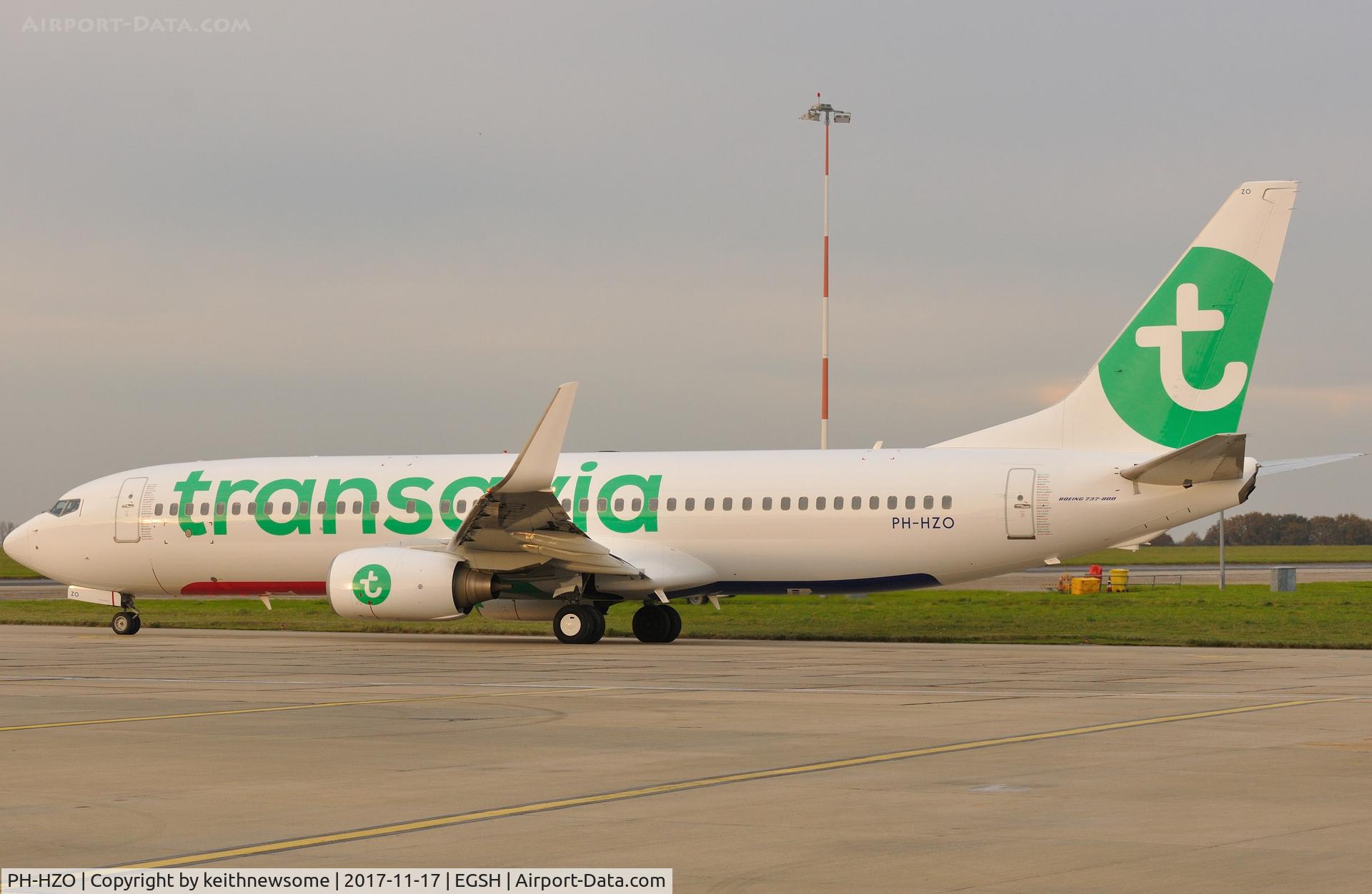 PH-HZO, 2007 Boeing 737-8K2 C/N 34169, Leaving Norwich following re-spray.
