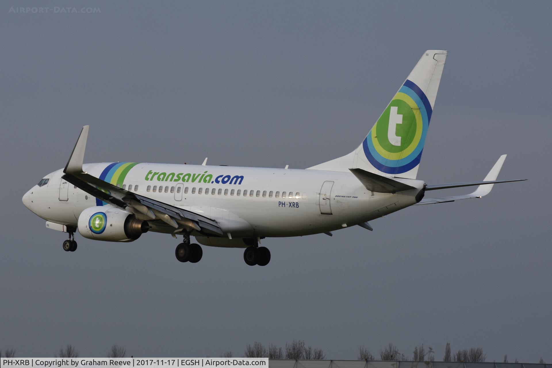PH-XRB, 2003 Boeing 737-7K2 C/N 28256, Landing at Norwich.