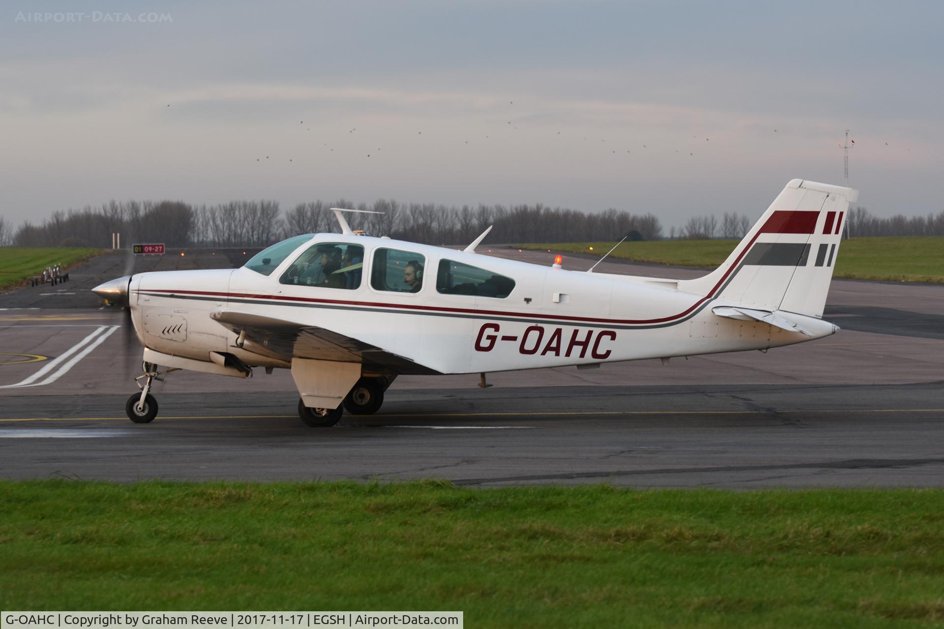 G-OAHC, 1978 Beech F33C Bonanza C/N CJ-133, Just landed at Norwich.
