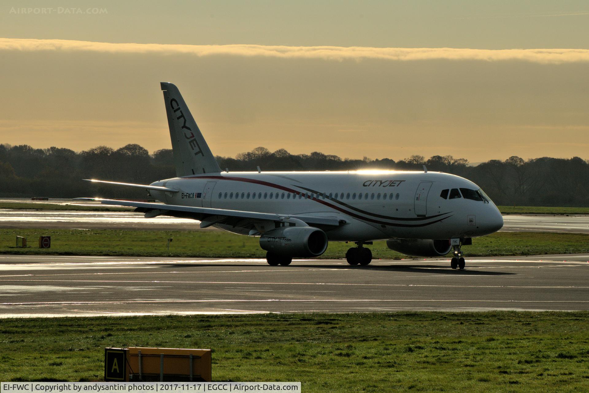 EI-FWC, 2016 Sukhoi SuperJet 100-95B C/N 95111, taxing in after landing.