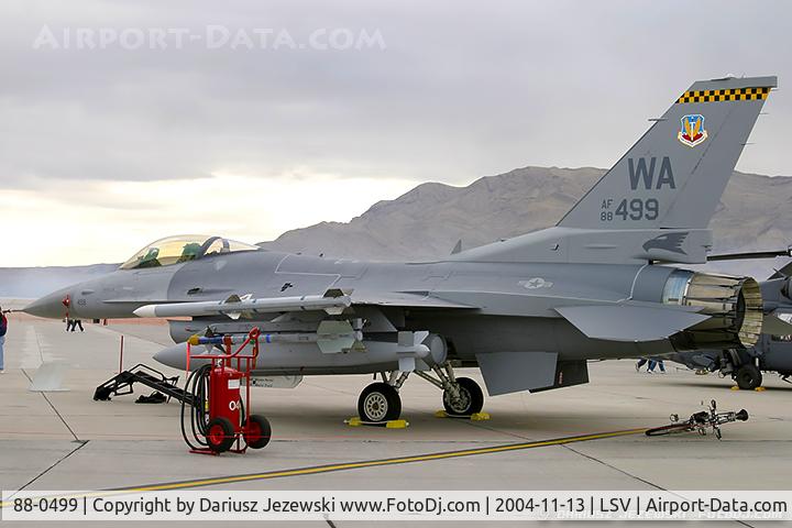 88-0499, General Dynamics F-16CG-42-CF Night Falcon C/N 1C-101, F-16CG Fighting Falcon 88-0499 WA from 16th WS 57th WG Nellis AFB, NV