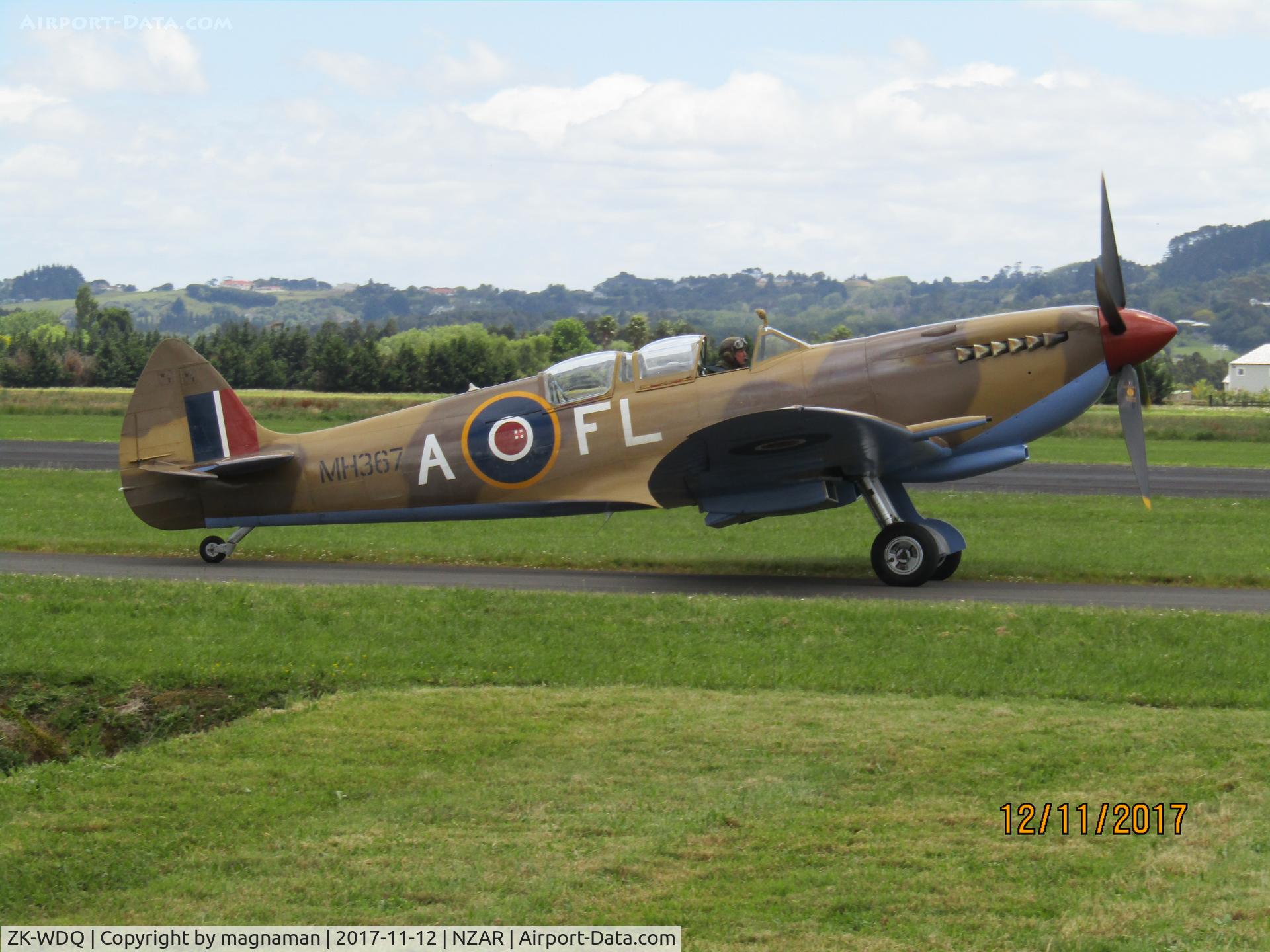 ZK-WDQ, Supermarine 509 Spitfire TR.IX C/N CBAF.5487, on way back after display