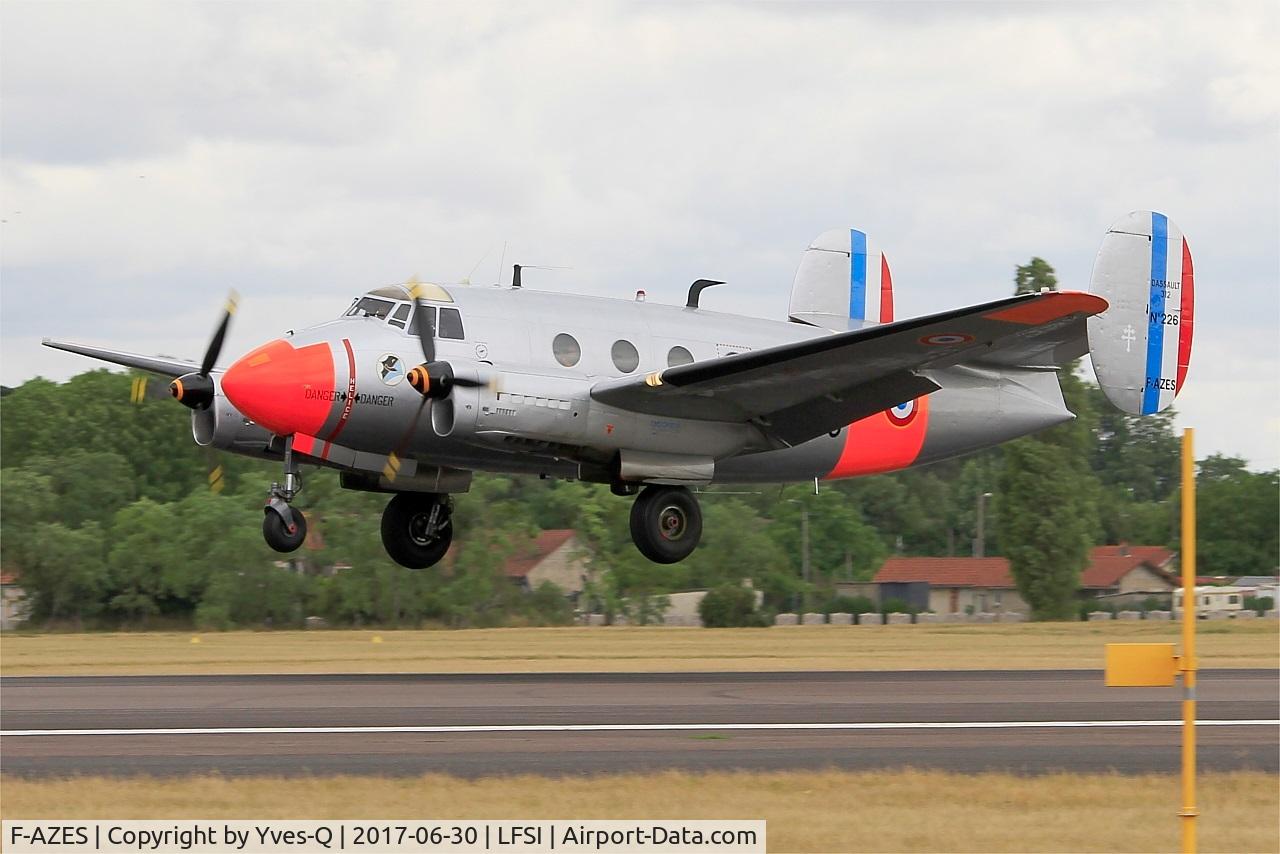 F-AZES, Dassault MD-312 Flamant C/N 226, Dassault MD-312 Flamant, Landing rwy 29, St Dizier-Robinson Air Base 113 (LFSI) Open day 2017