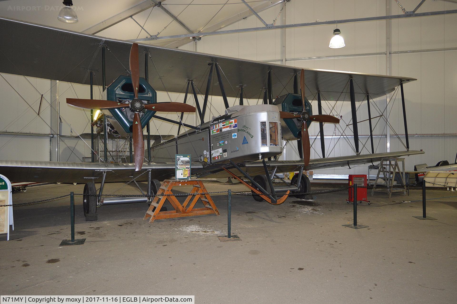 N71MY, 1994 Vickers FB-27A Vimy (replica) C/N 01, Vickers FB-27A Vimy (replica) (NX71MY) at Brooklands Aerodrome.