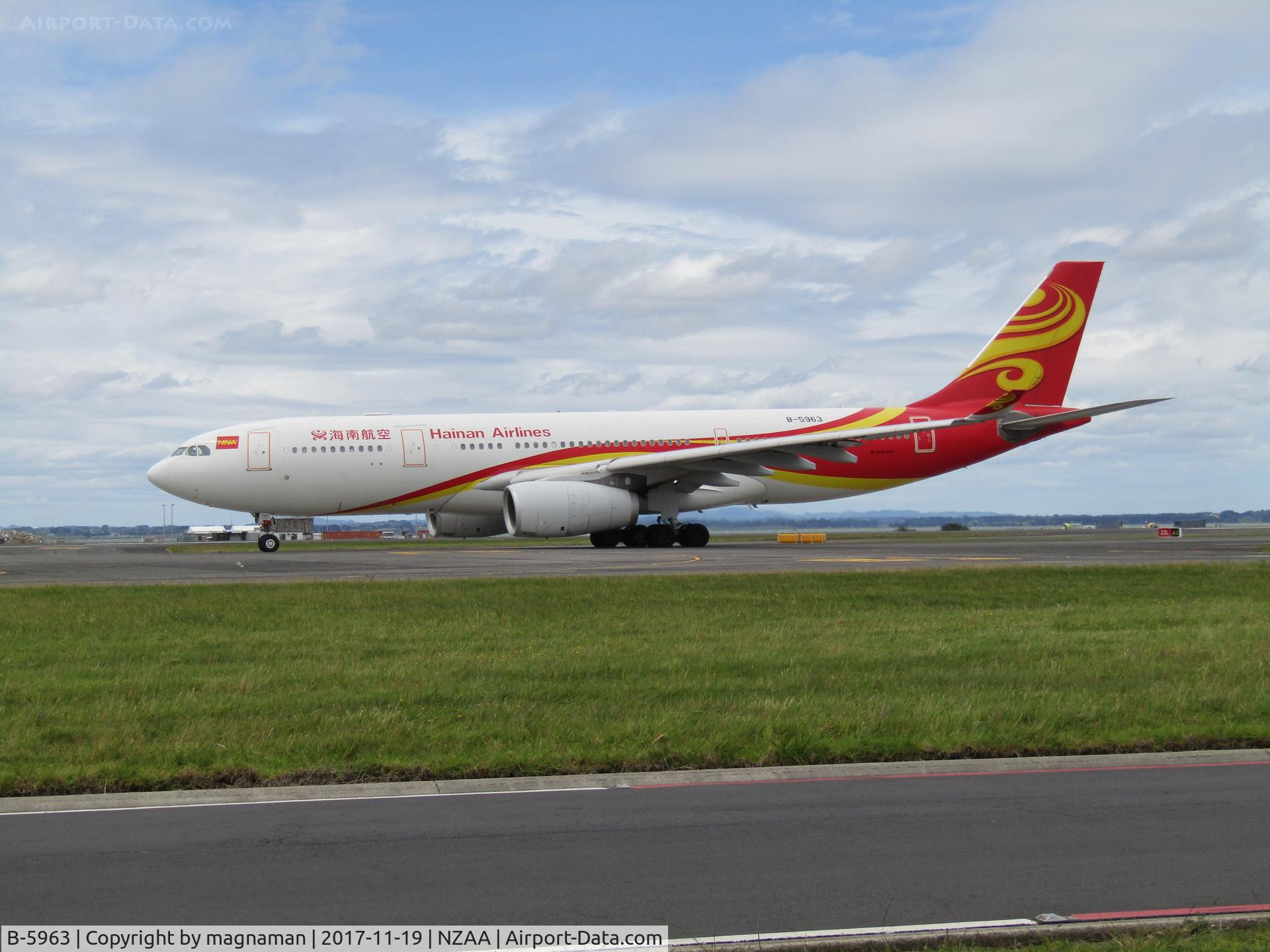 B-5963, 2014 Airbus A330-243 C/N 1573, on way to leave AKL