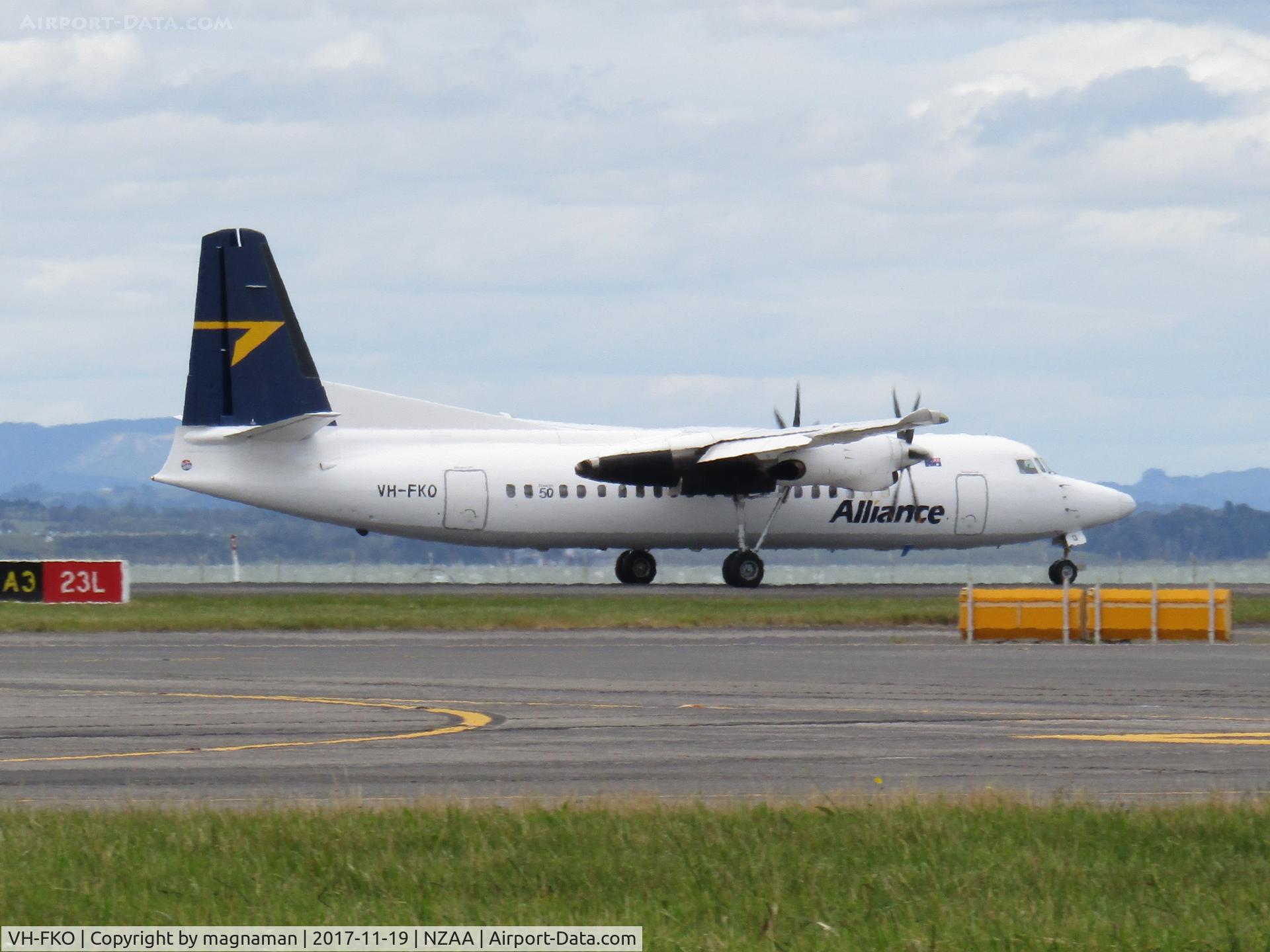 VH-FKO, 1989 Fokker 50 C/N 20160, rolling out