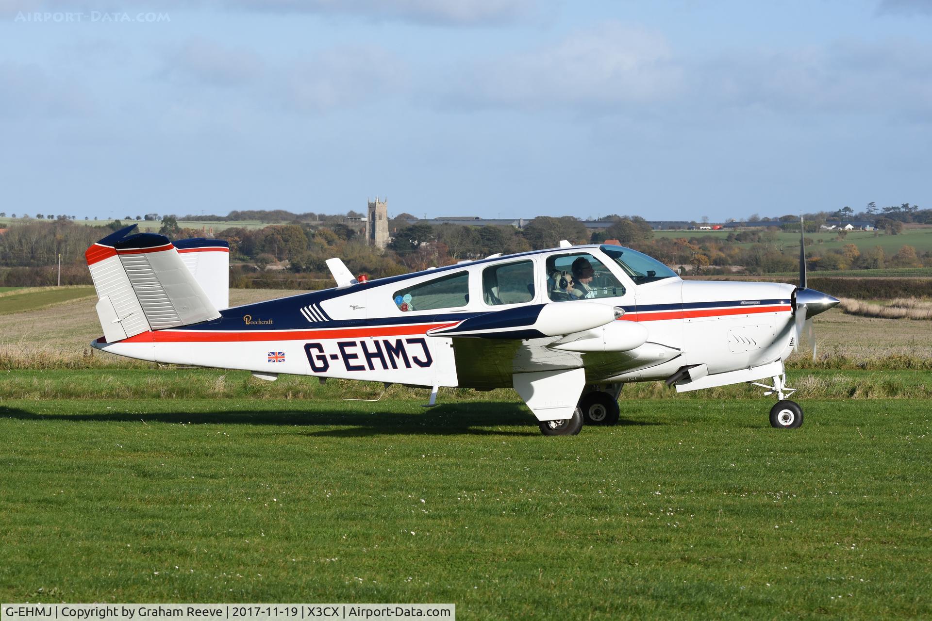 G-EHMJ, 1965 Beech S35 Bonanza Bonanza C/N D-7879, Just landed at Northrepps.