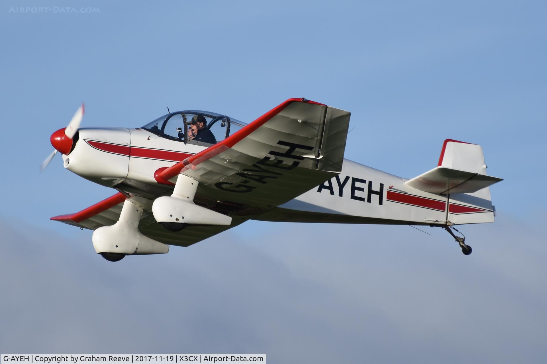 G-AYEH, 1963 SAN Jodel DR-1050 Ambassadeur C/N 455, Departing from Northrepps.