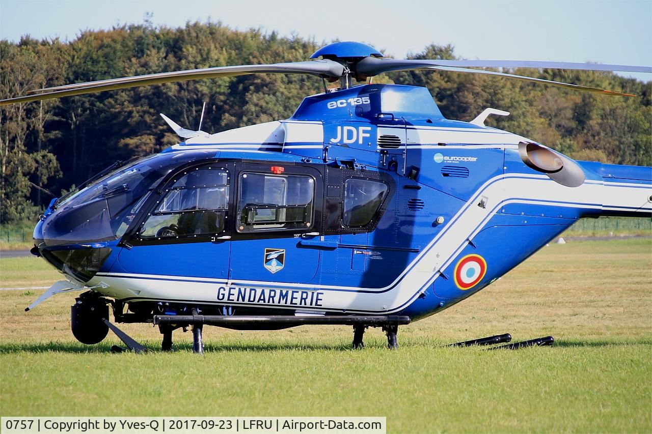 0757, 2009 Eurocopter EC-135T-2 C/N 0757, Eurocopter EC-135T-2, Morlaix-Ploujean airport (LFRU-MXN) air show 2017