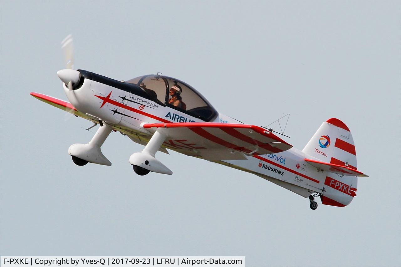 F-PXKE, Mudry CAP-10B C/N A1, Mudry CAP-10B, Take off rwy 23, Morlaix-Ploujean airport (LFRU-MXN) Air show 2017