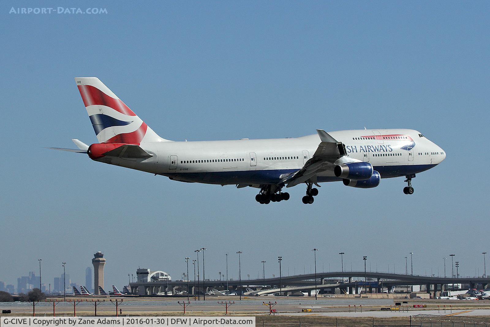 G-CIVE, 1994 Boeing 747-436 C/N 27350, Arriving at DFW Airport