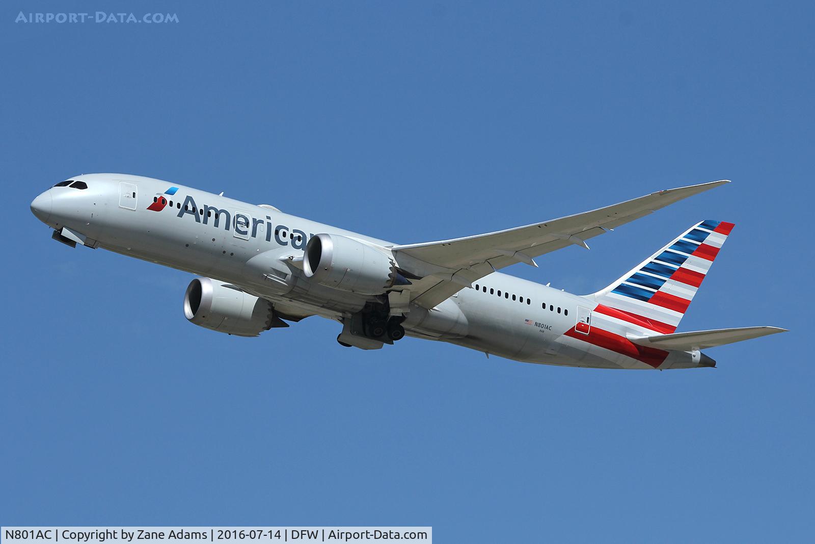 N801AC, 2015 Boeing 787-8 Dreamliner Dreamliner C/N 40619, Departing at DFW Airport