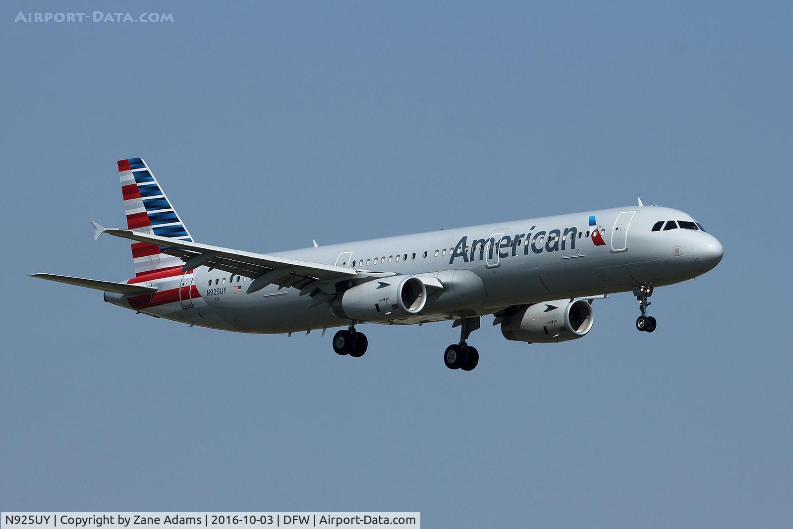 N925UY, 2015 Airbus A321-231 C/N 6613, Arriving at DFW Airport