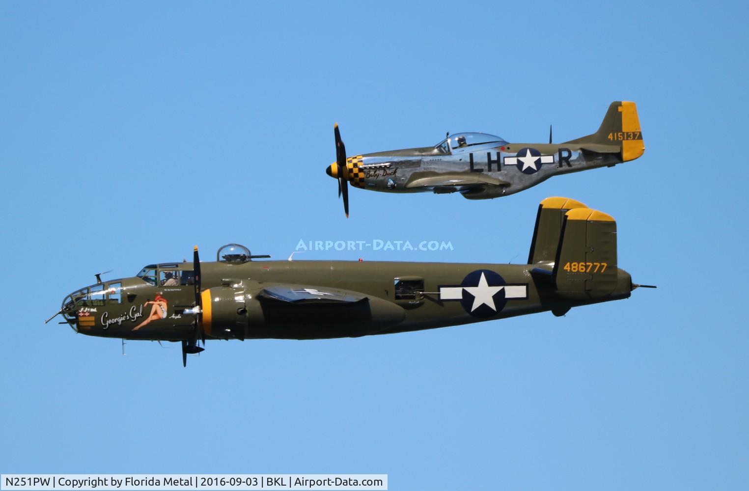 N251PW, 1944 North American P-51D Mustang C/N 122-31945, Baby Duck with B-25