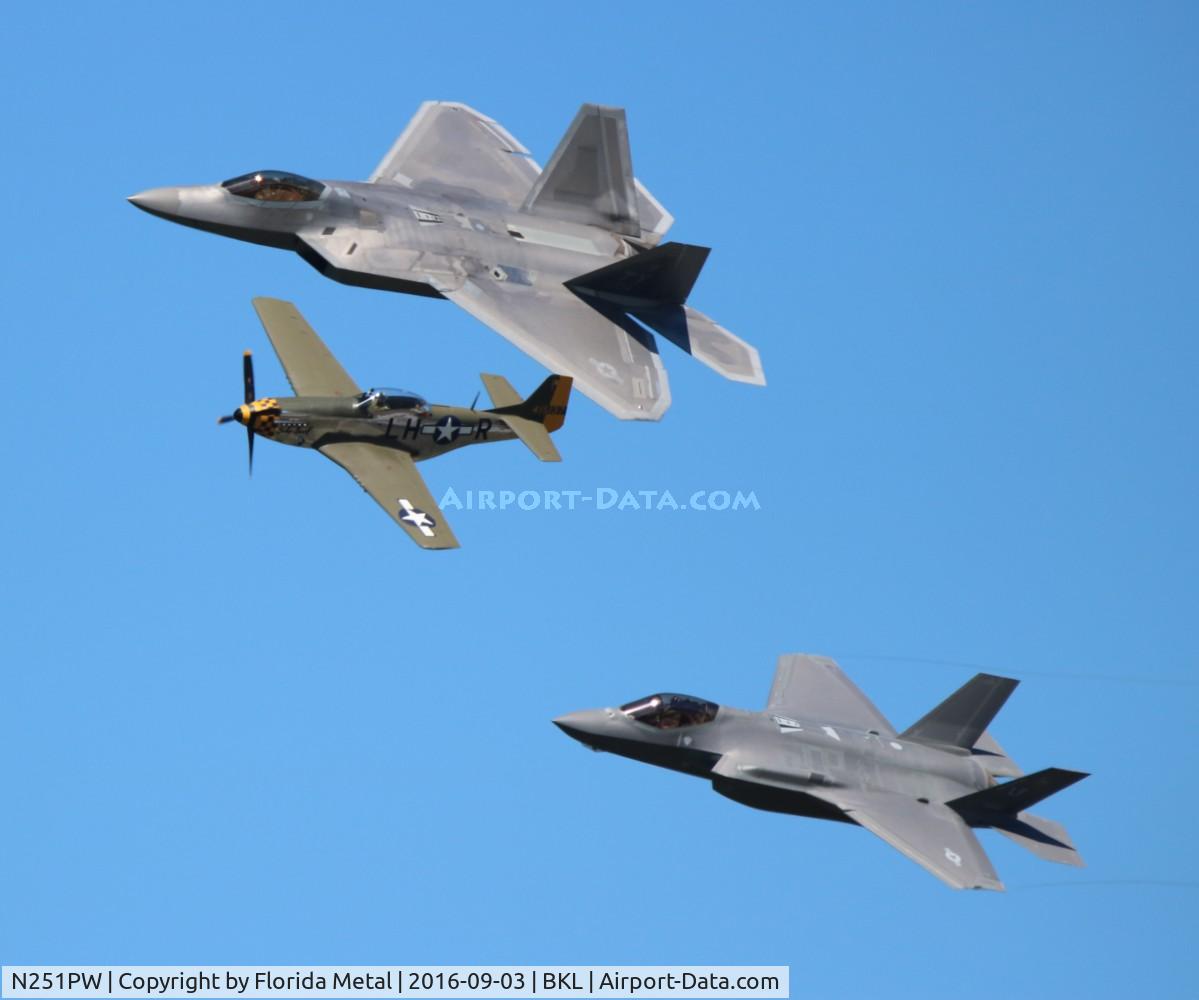 N251PW, 1944 North American P-51D Mustang C/N 122-31945, Heritage Flight with F-22 and F-35