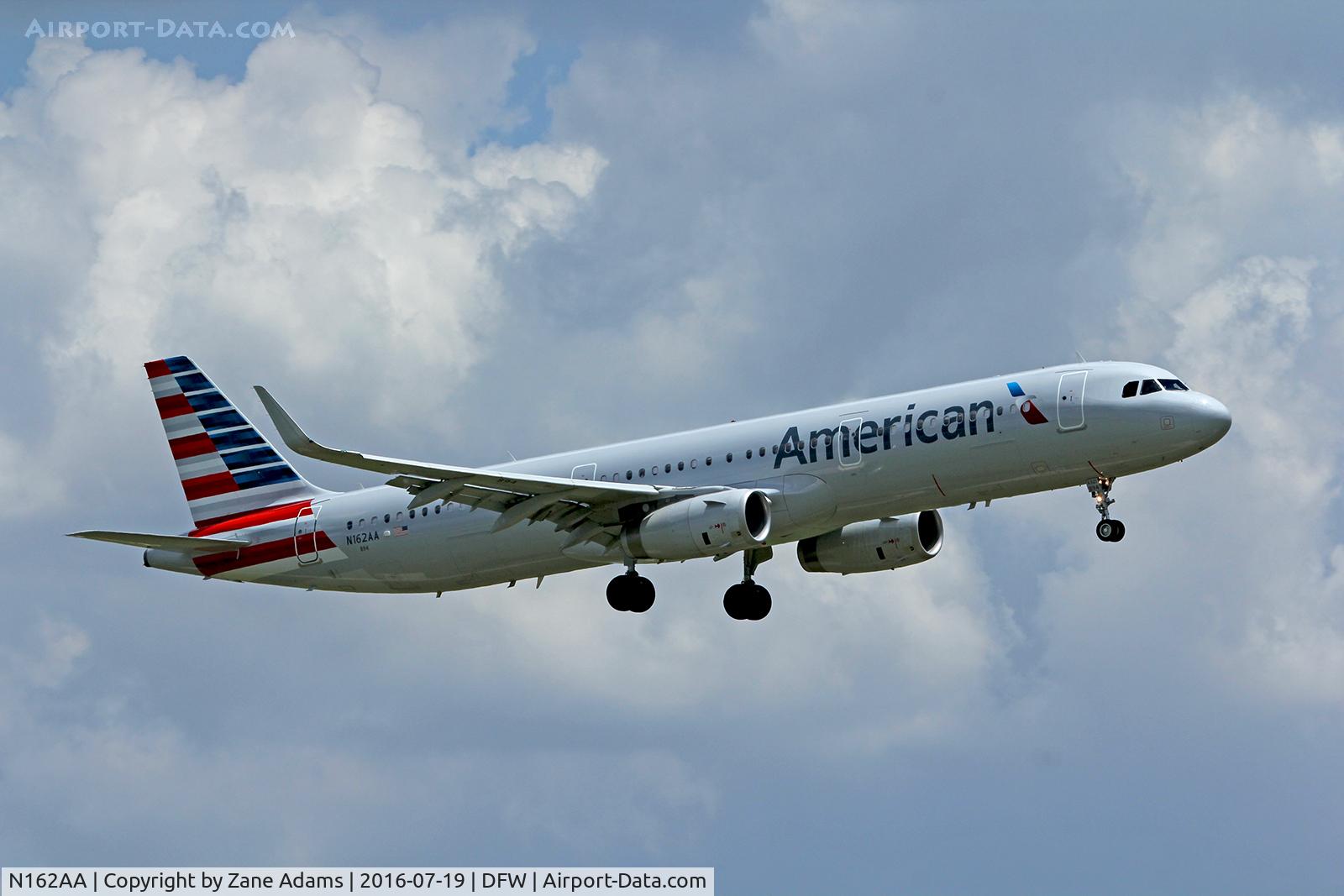 N162AA, 2016 Airbus A321-231 C/N 6621, Arriving at DFW Airport