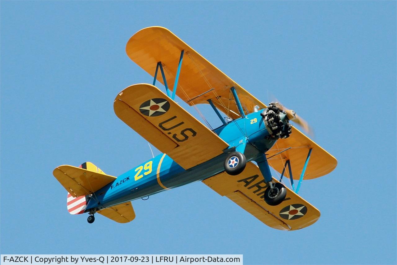 F-AZCK, 1941 Boeing A75N1 (PT-17) C/N 75-1653, Boeing A75N1, On display, Morlaix-Ploujean airport (LFRU-MXN) air show 2017