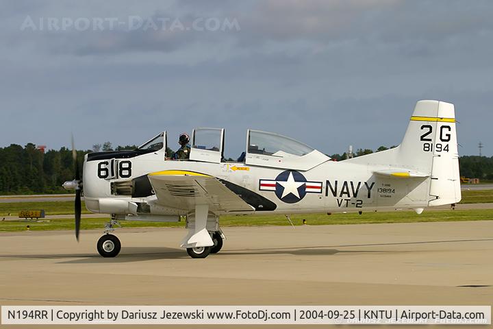 N194RR, North American T-28B Trojan C/N 200-265 (138194), North American T-28B Trojan  C/N 138194, NX194RR
