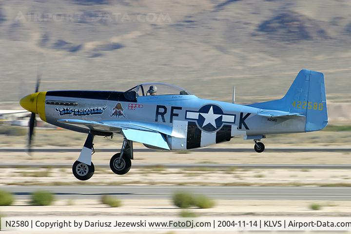 N2580, 1967 North American F-51D Mustang C/N AF-67-22580, North American F-51D Mustang 
