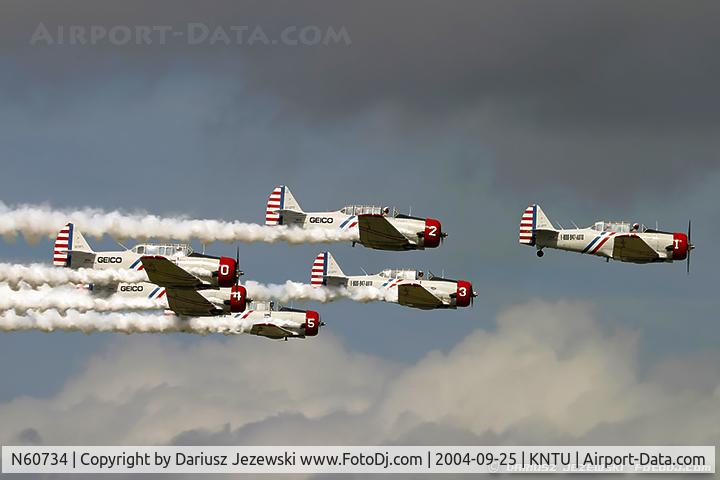 N60734, 1940 North American SNJ-2 Texan C/N 2032, North American SNJ-2 Texan  C/N 2032 - Geico Skytypers, N60734