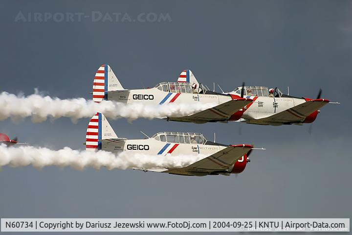 N60734, 1940 North American SNJ-2 Texan C/N 2032, North American SNJ-2 Texan  C/N 2032 - Geico Skytypers, N60734