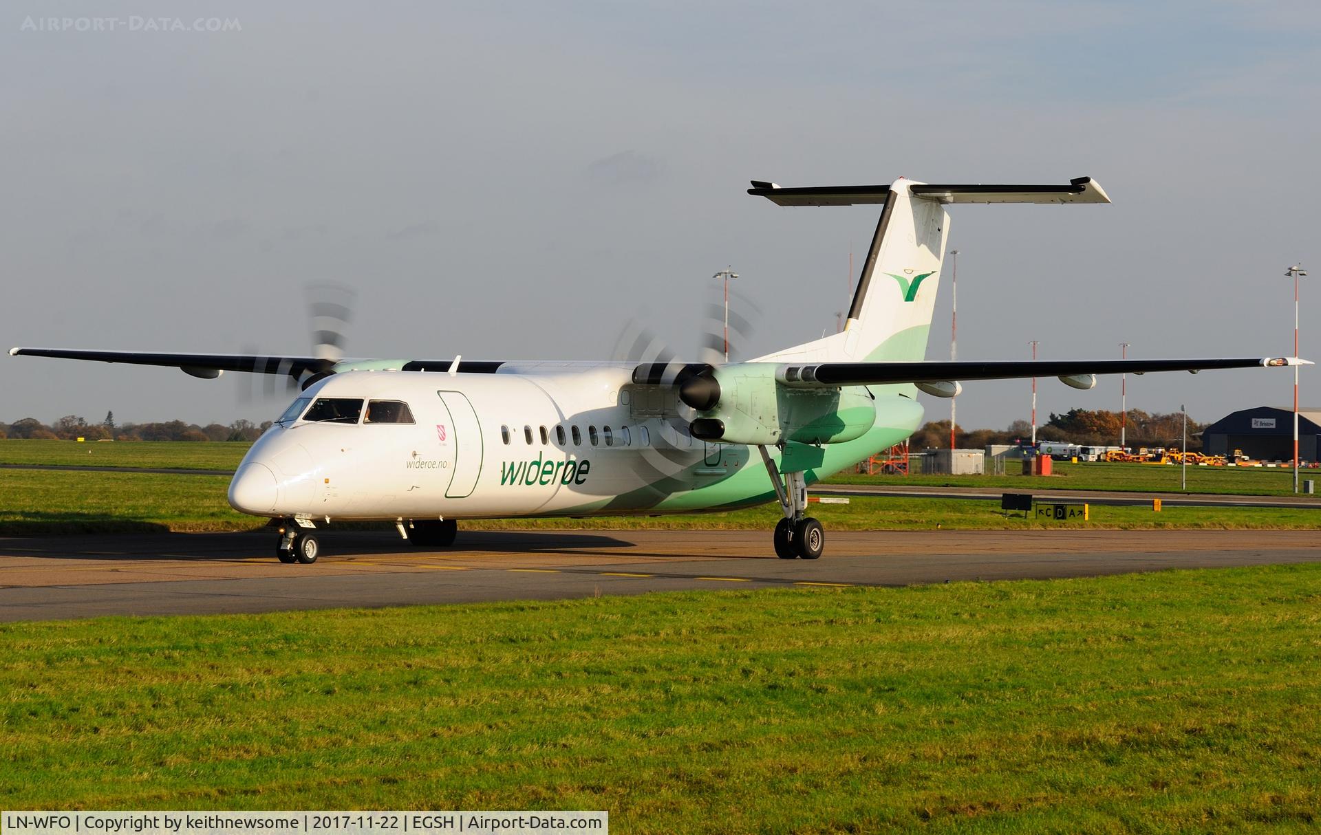 LN-WFO, 1997 De Havilland Canada DHC-8-311Q Dash 8 C/N 493, Arriving at Norwich from Stavanger.