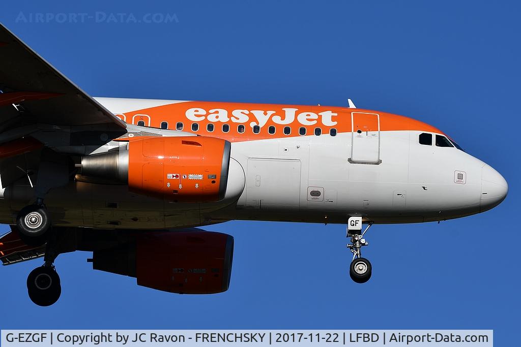 G-EZGF, 2011 Airbus A319-111 C/N 4635, U2430 from Lyon (LYS) landing runway 11