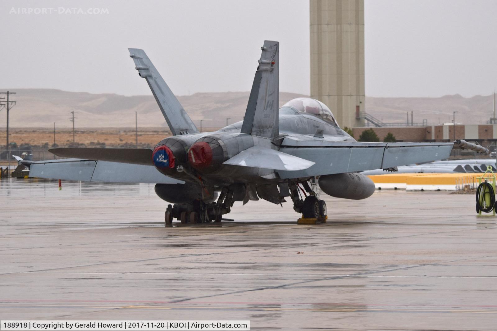 188918, 1985 McDonnell Douglas CF-188B Hornet C/N 0280/B054, Note dolly under left main gear.  410 Squadron, Cold lake, Alberta, Canada.