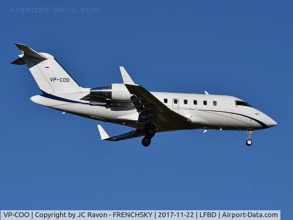 VP-COO, 2008 Bombardier Challenger 605 (CL-600-2B16) C/N 5781, landing runway 11