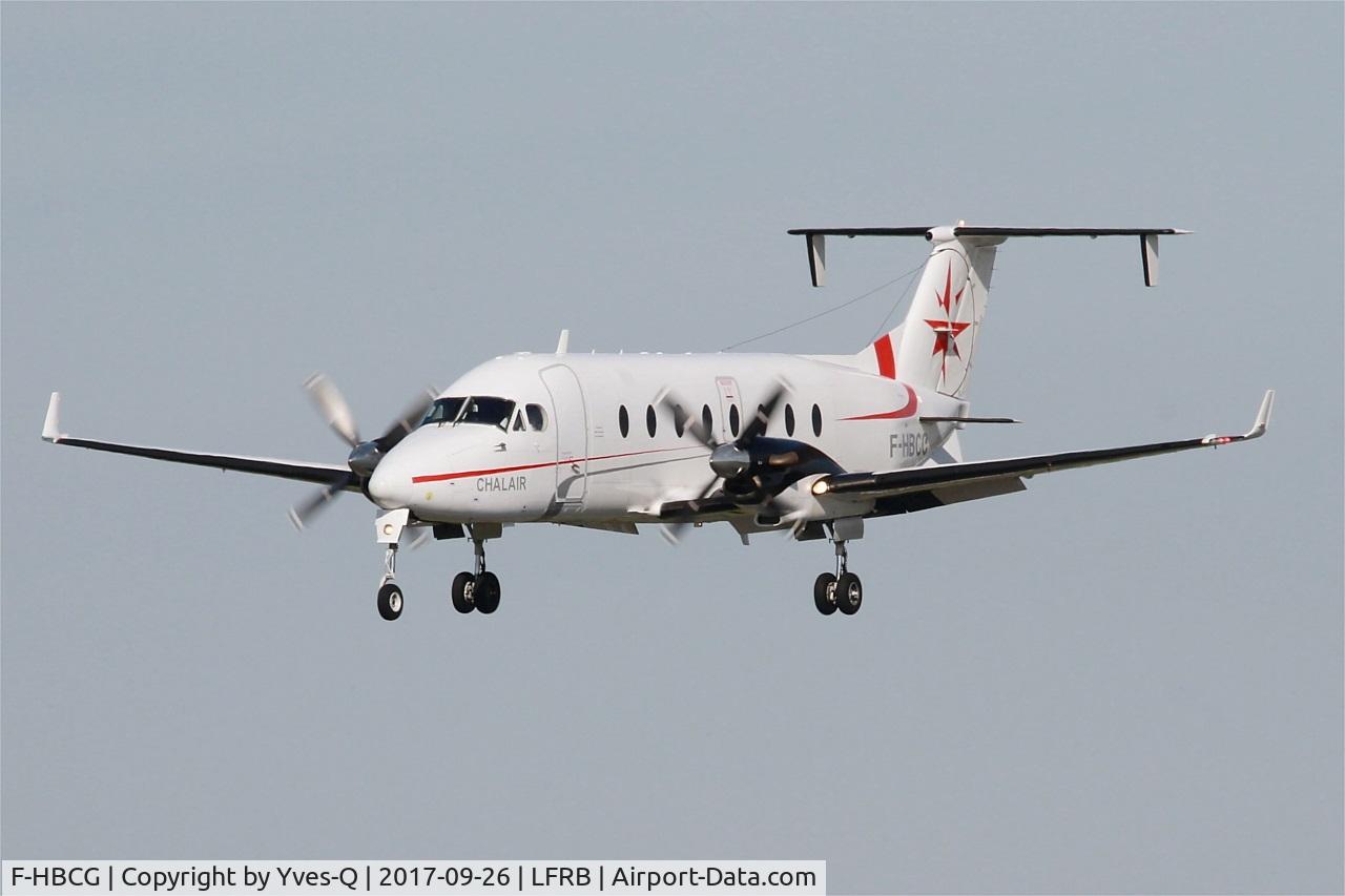 F-HBCG, 1993 Beech 1900D C/N UE-70, Beech 1900D, On final rwy 25L, Brest-Bretagne airport (LFRB-BES)