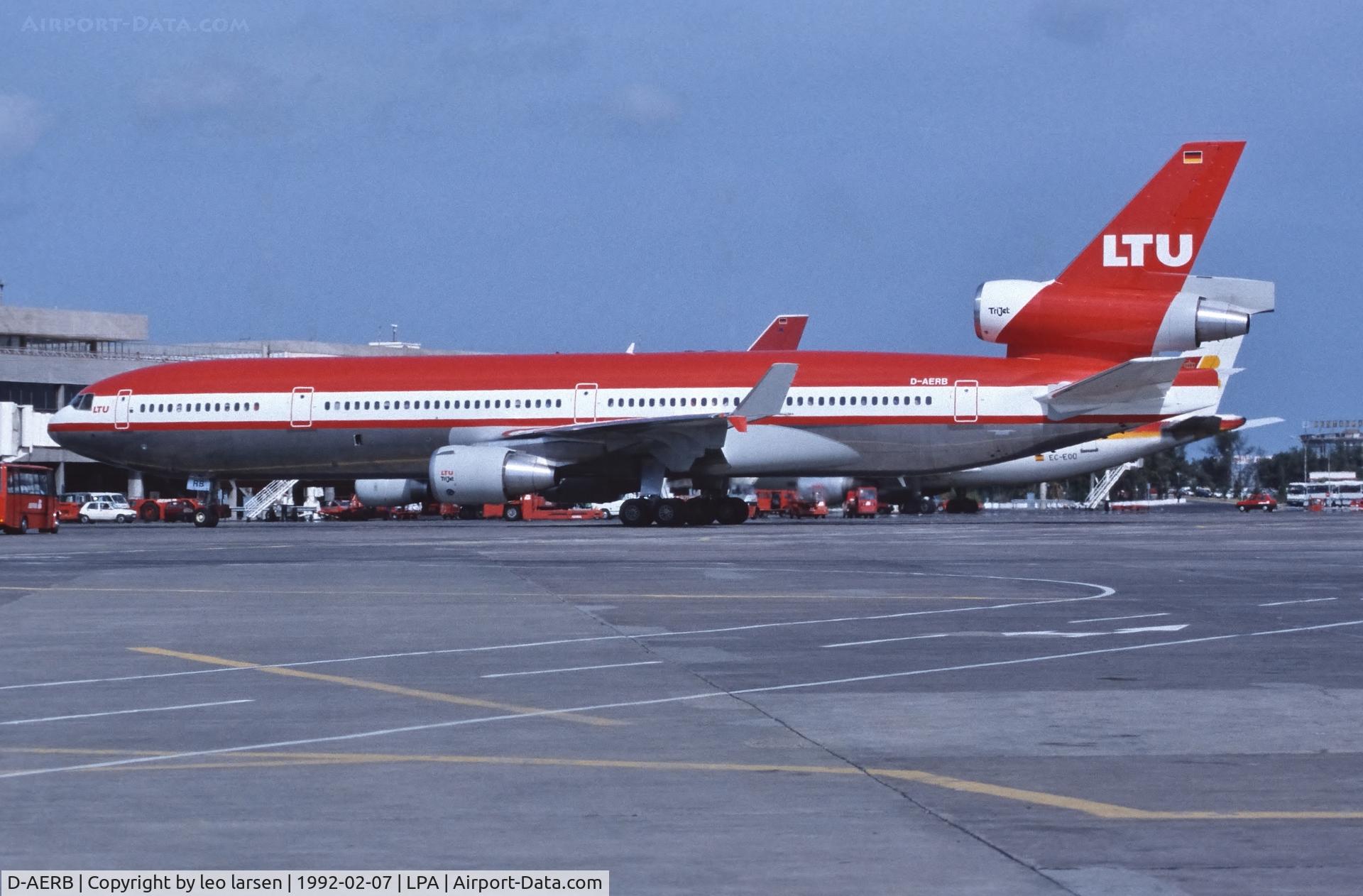 D-AERB, 1991 McDonnell Douglas MD-11F C/N 48484, las Palmas 7.2.1992