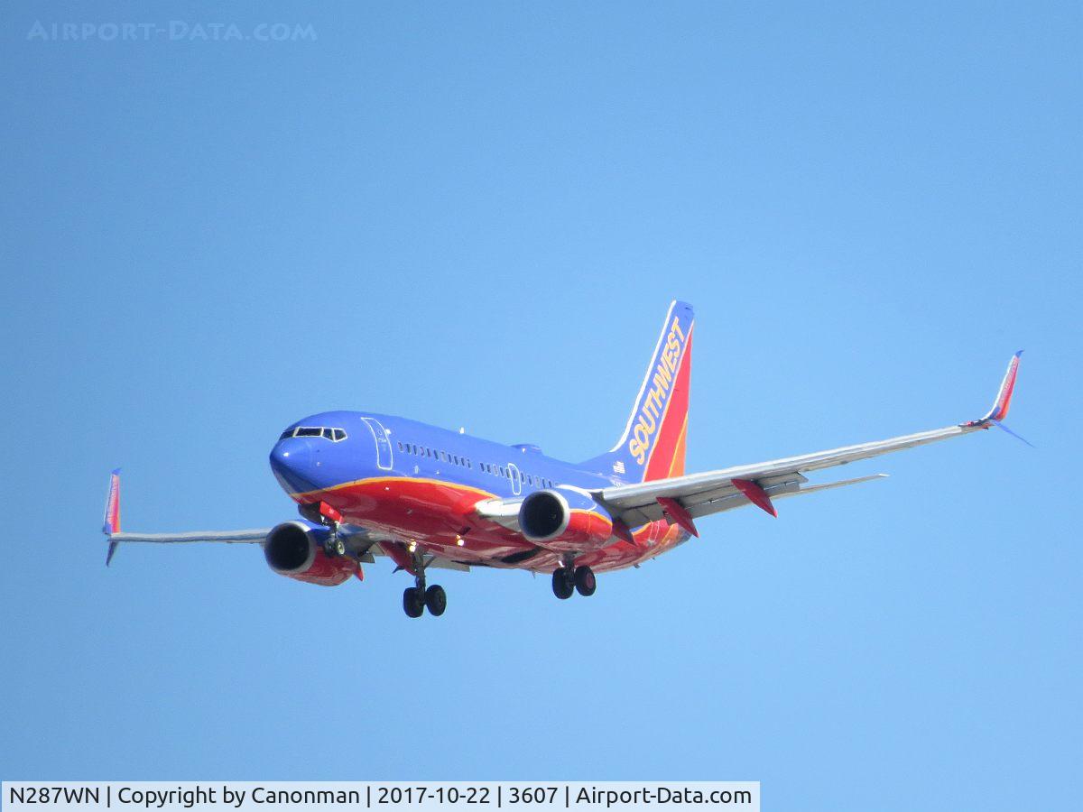 N287WN, 2007 Boeing 737-7H4 C/N 32537, Landing