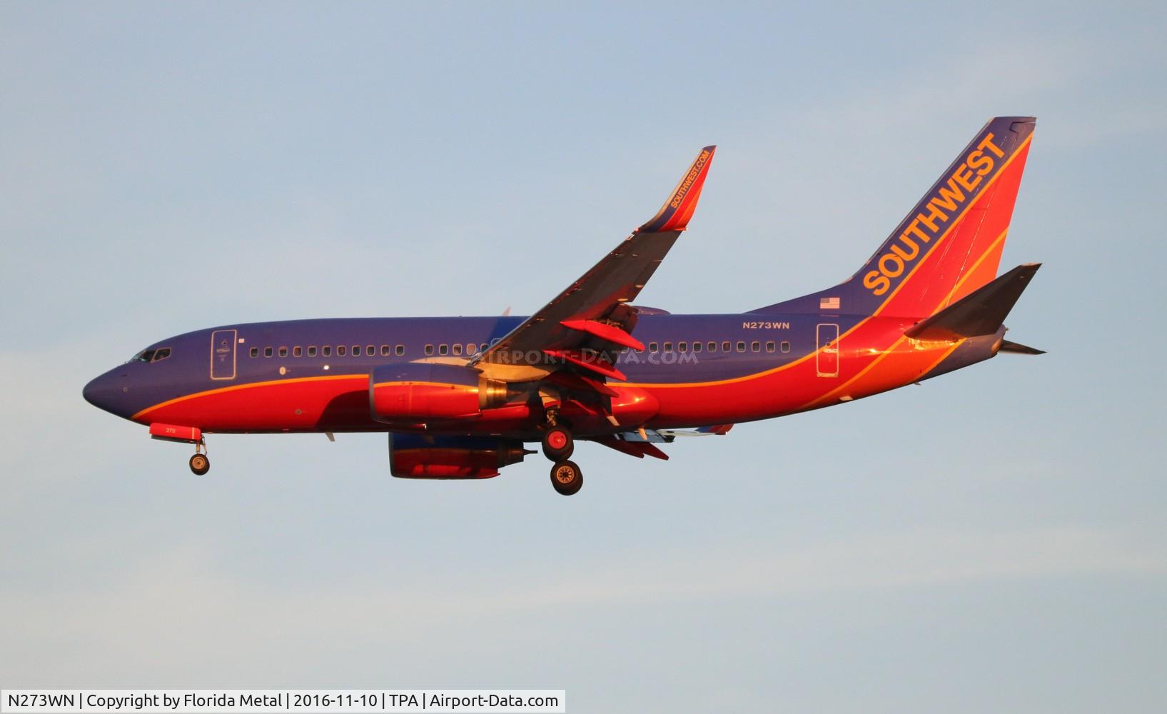 N273WN, 2007 Boeing 737-7H4 C/N 32528, Southwest