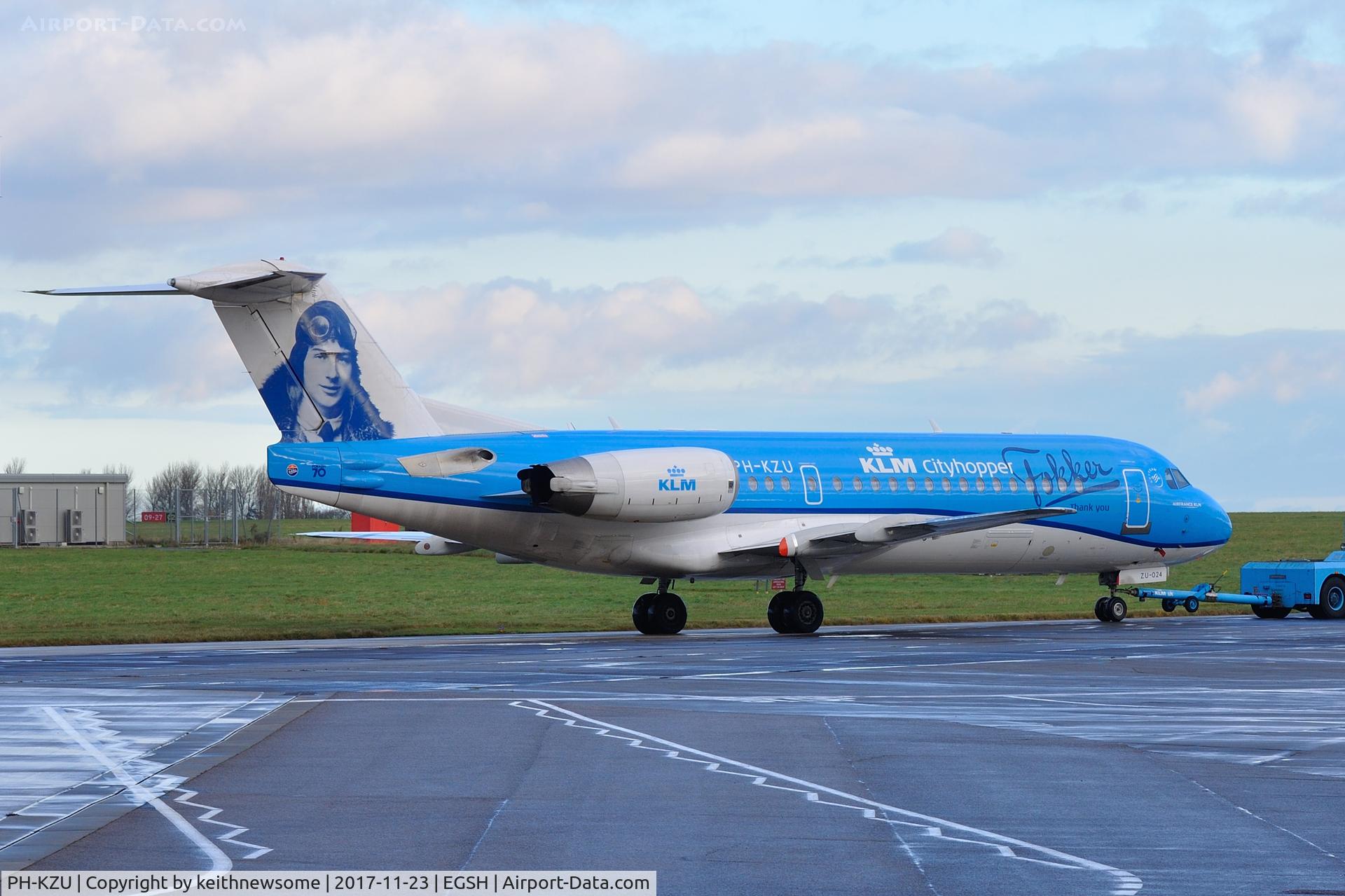 PH-KZU, 1995 Fokker 70 (F-28-0070) C/N 11543, Possible last viewing .. towed to spray shop.