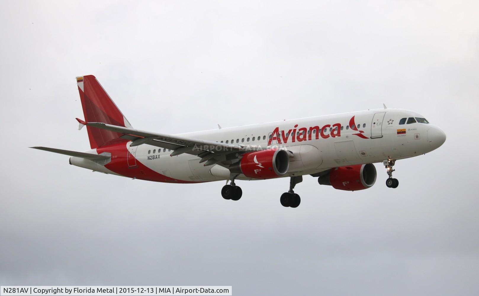 N281AV, 2010 Airbus A320-214 C/N 4281, Avianca A320