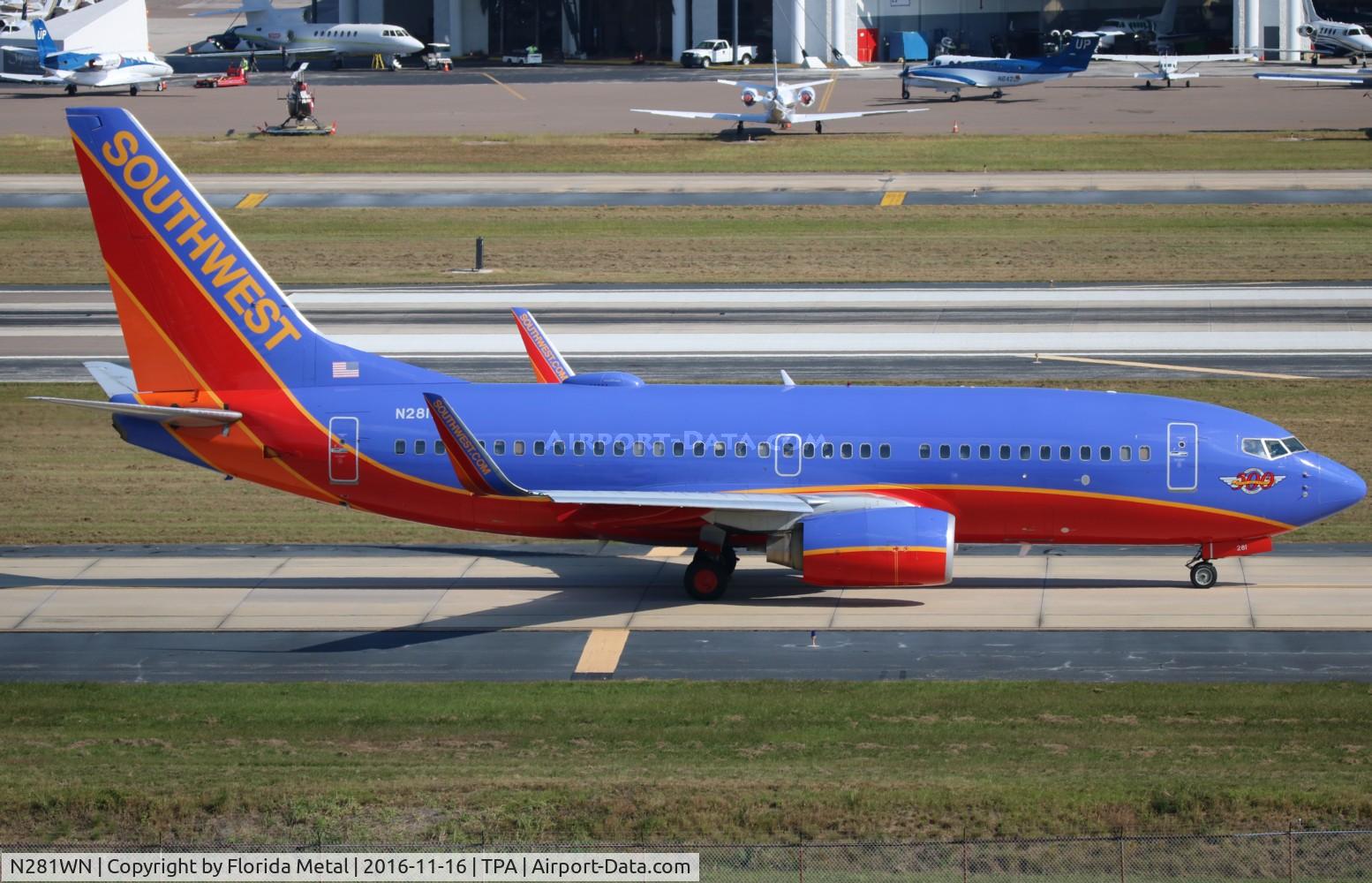 N281WN, 2007 Boeing 737-7H4 C/N 36528, Southwest