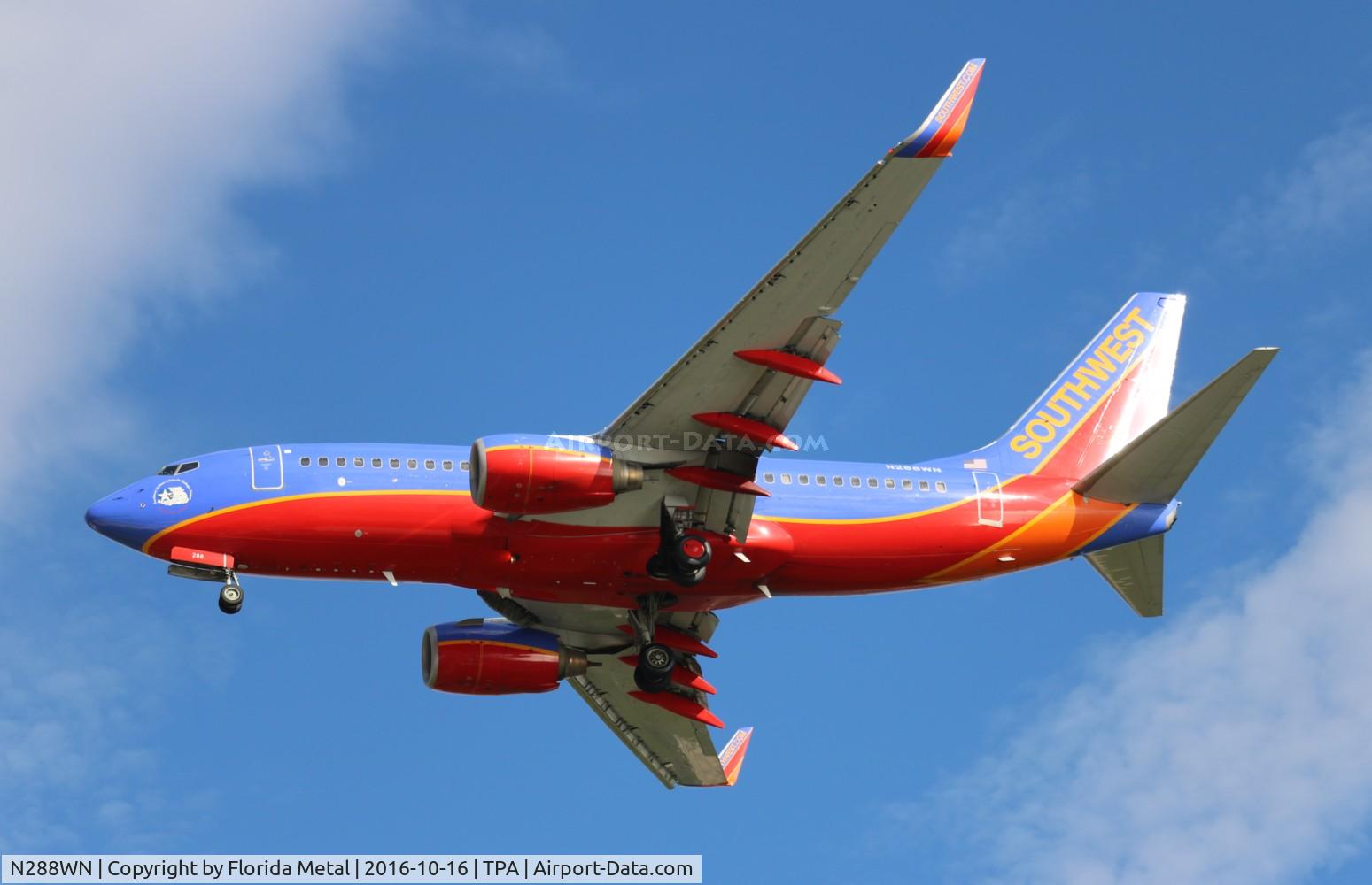 N288WN, 2007 Boeing 737-7H4 C/N 36611, Southwest