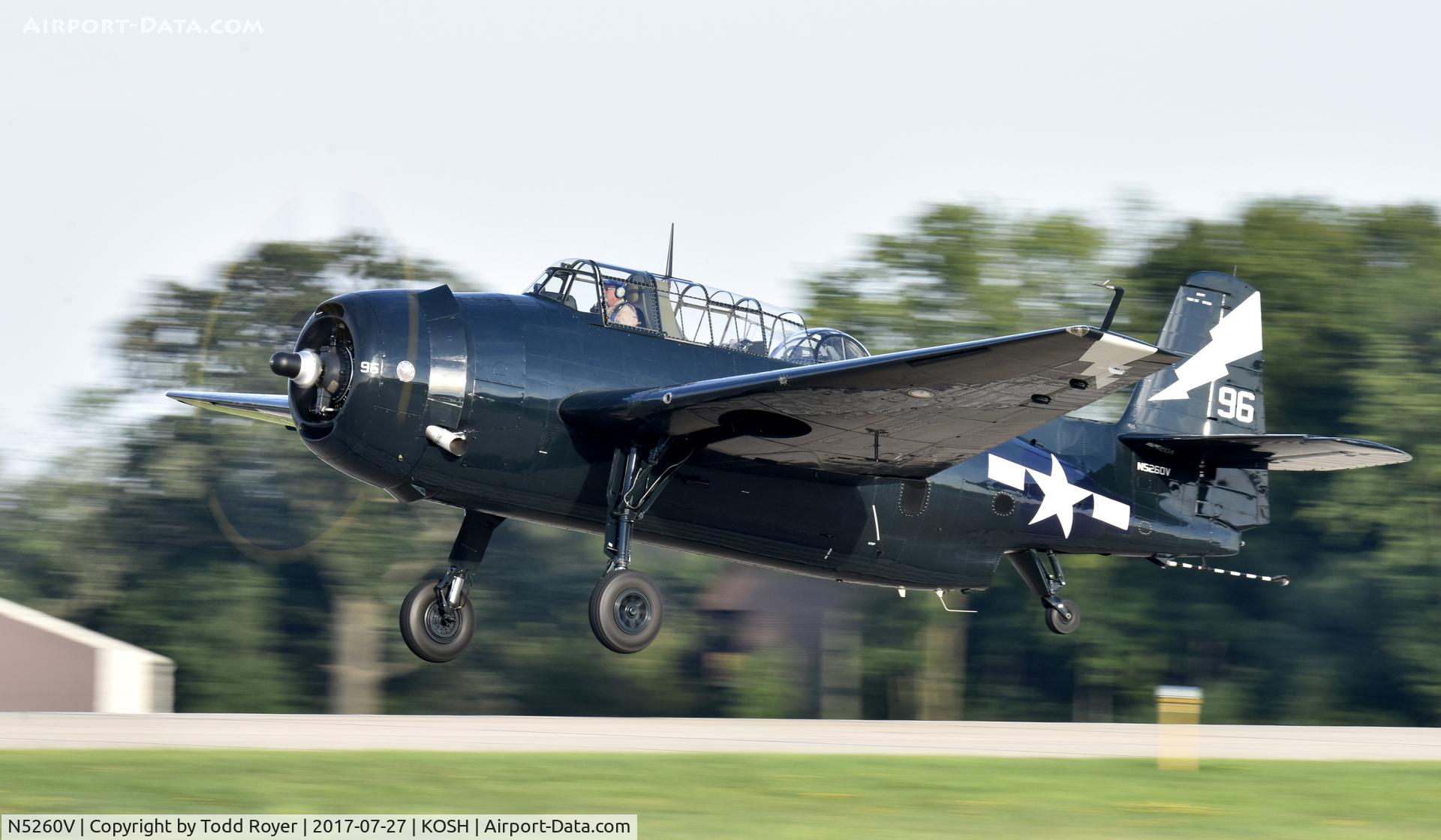 N5260V, 1945 Grumman TBM-3E Avenger C/N 4631 (Bu91726), Airventure 2017