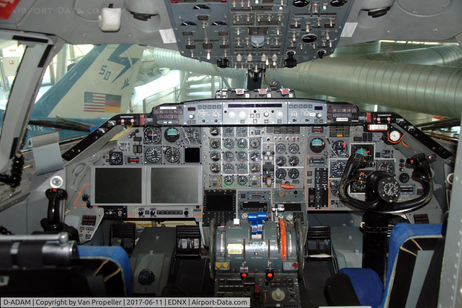 D-ADAM, 1978 VFW-Fokker VFW-614 C/N G17, Flight deck of the VFW 614 in the Deutsches Museum Flugwerft Schleissheim, Germany