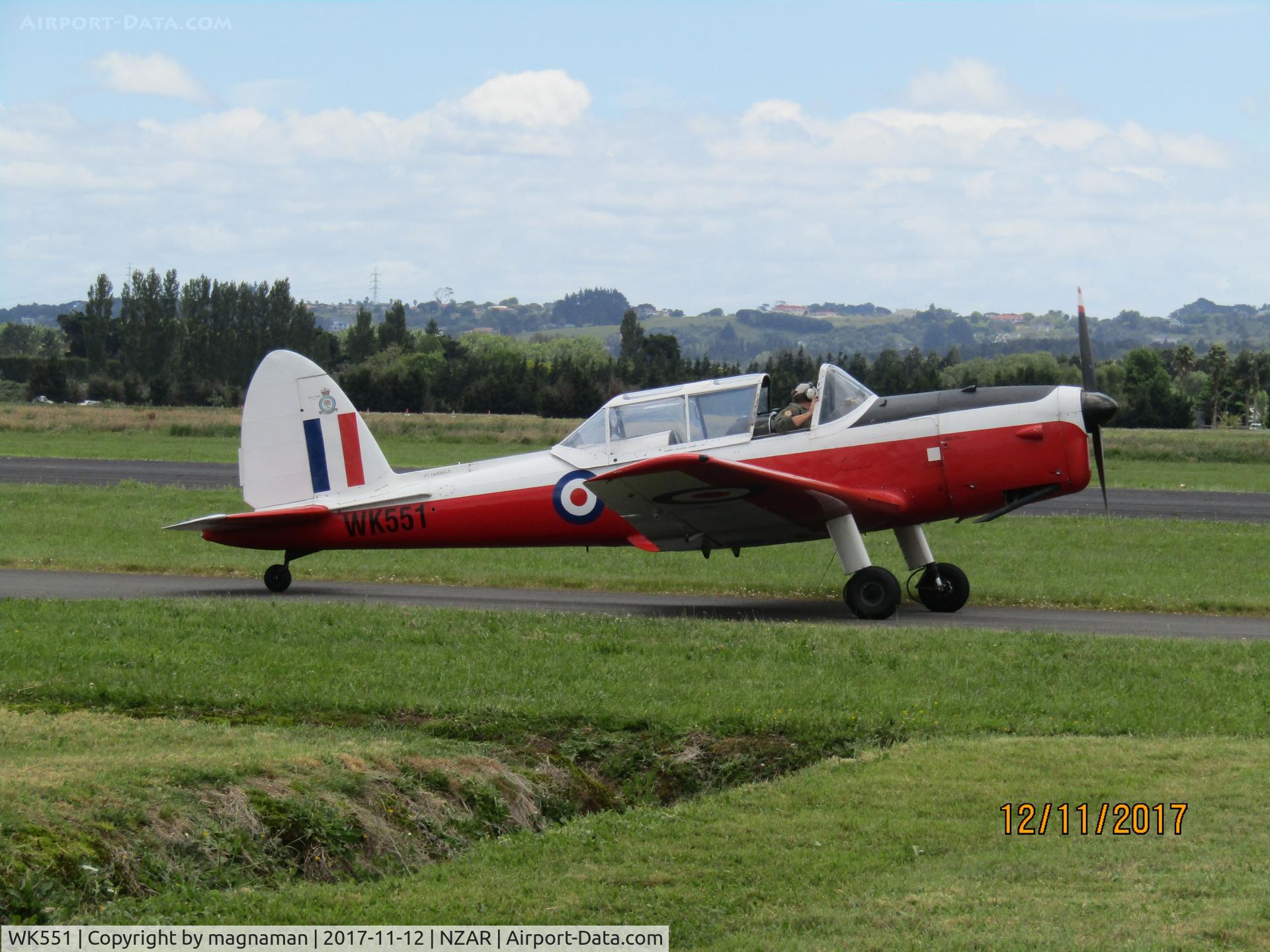WK551, De Havilland DHC-1 Chipmunk T.10 C/N C1/0566, after display at ardmore