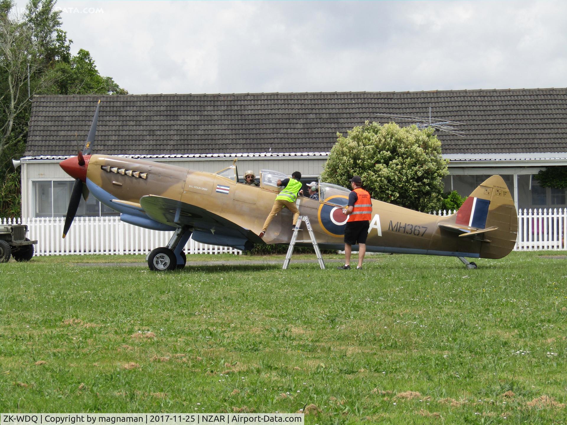 ZK-WDQ, Supermarine 509 Spitfire TR.IX C/N CBAF.5487, preparing for a flight at ardmore