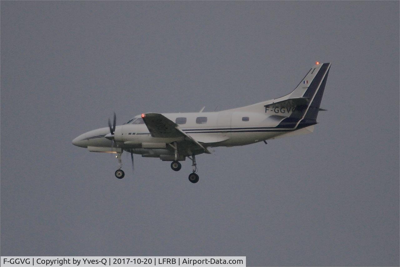 F-GGVG, 1978 Swearingen SA-226T Merlin IIIB C/N T-293, Swearingen SA-226T(B) Merlin IIIB Short approach rwy 25L, Brest-Bretagne airport (LFRB-BES)